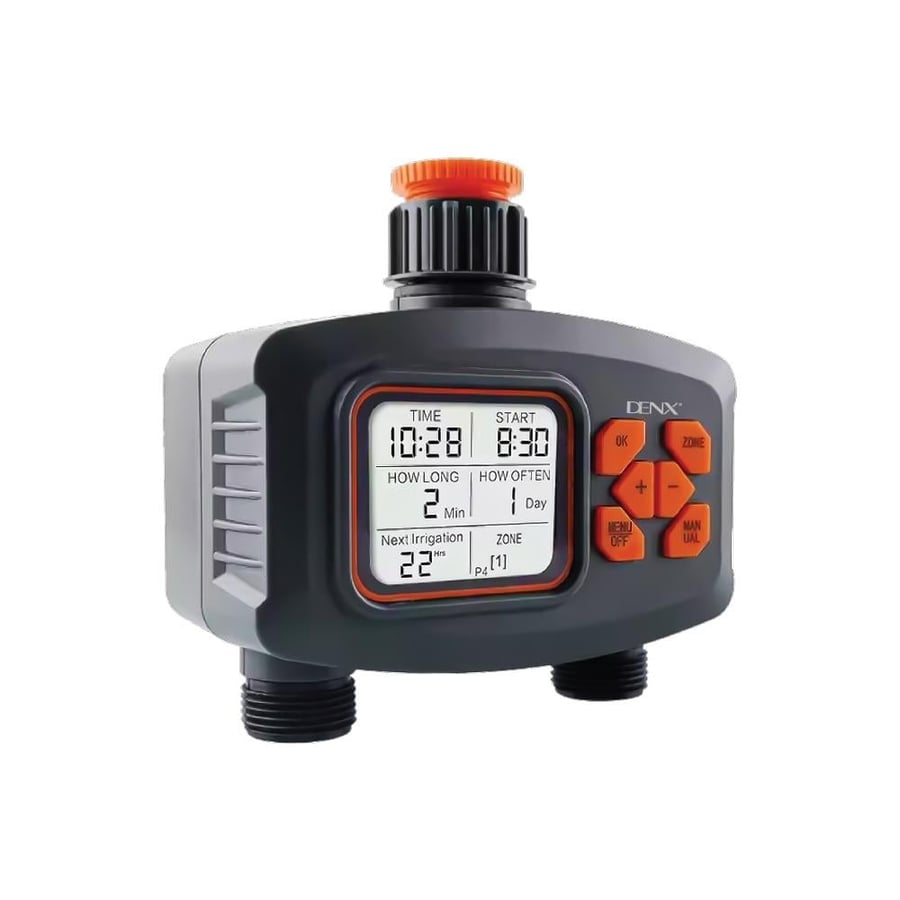وحدة تحكم ري النباتات DENX DX2578  مع شاشة LCD كبيرة، أربعة برامج مرنة، وتوصيلات سريعة