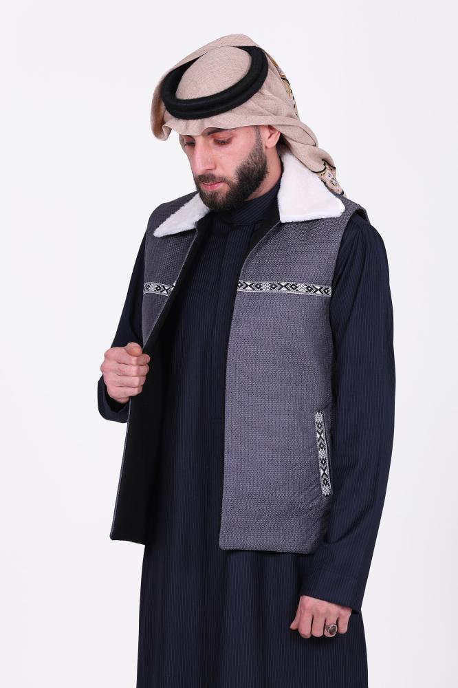 سديري دبل فيس رصاصي مع اسود