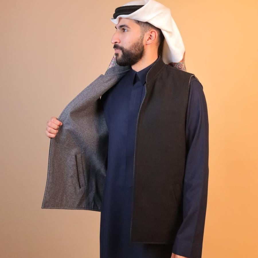 سديري دبل فيس ( فضي مونس + اسود)