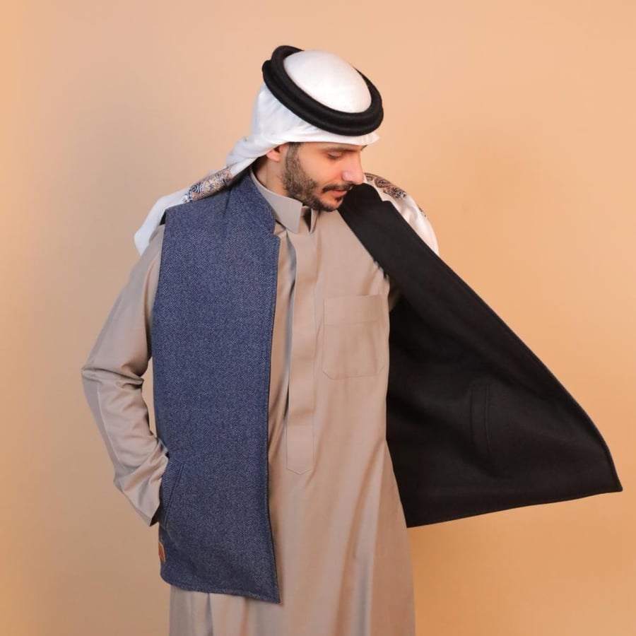 سديري دبل فيس ( اسود + كحلي مونس)