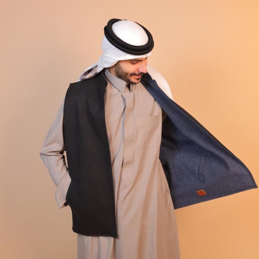 سديري دبل فيس ( اسود + كحلي مونس)
