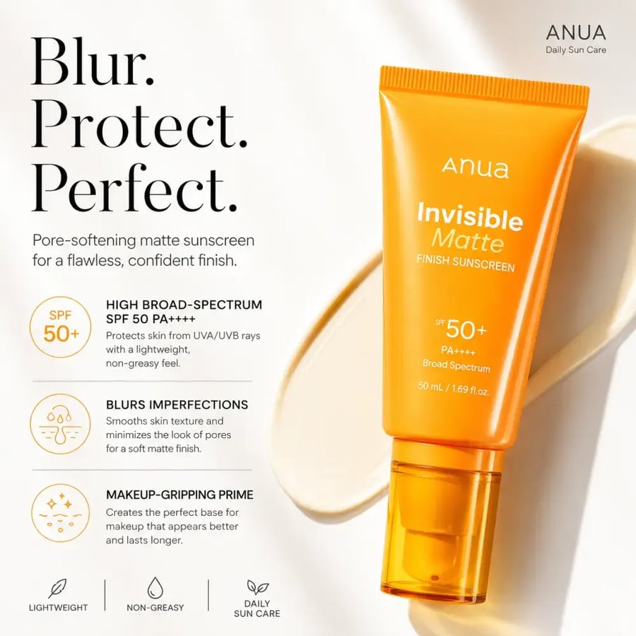 أنوا واقي شمس غير مرئي بلمسة مطفية SPF50 - 50 مل