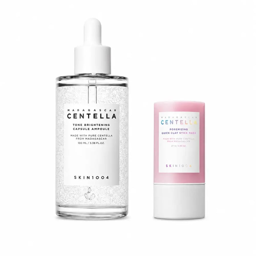 SKIN1004 Centella Tone Brightening Ampoule & Poremizing Clay Stick Mask Duo