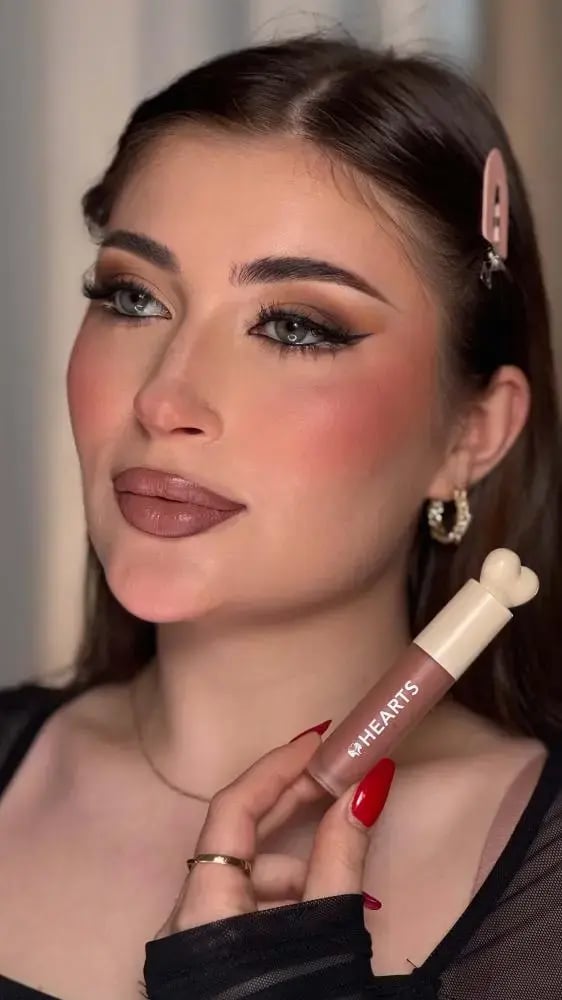 Hearts Matte Liquid Lipstick - Rose Beige - 004