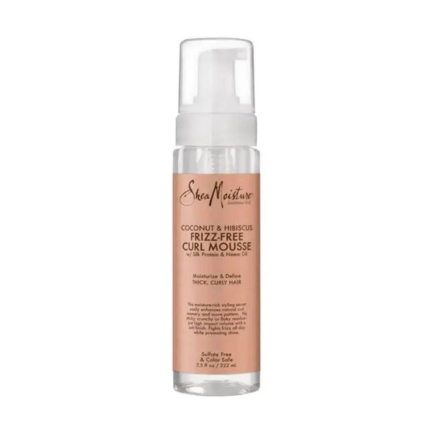 SheaMoisture Coconut & Hibiscus Frizz-Free Curl Styling Mousse (220ml) | Perfect Size & Lightweight Hydration