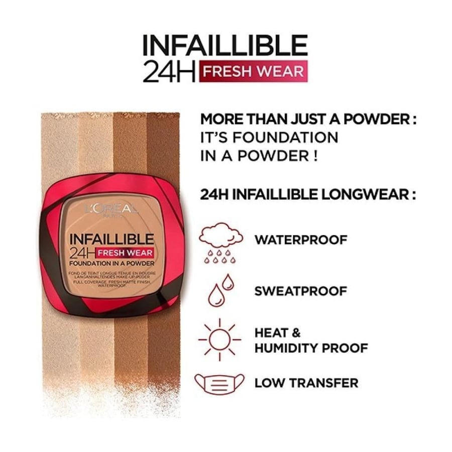 لوريال باريس بودرة Infallible Fresh Wear 020 أيفوري - 9 جم