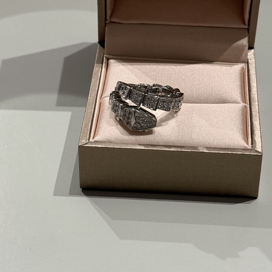 خاتم Serpenti Viper Flex – فضي مرصّع