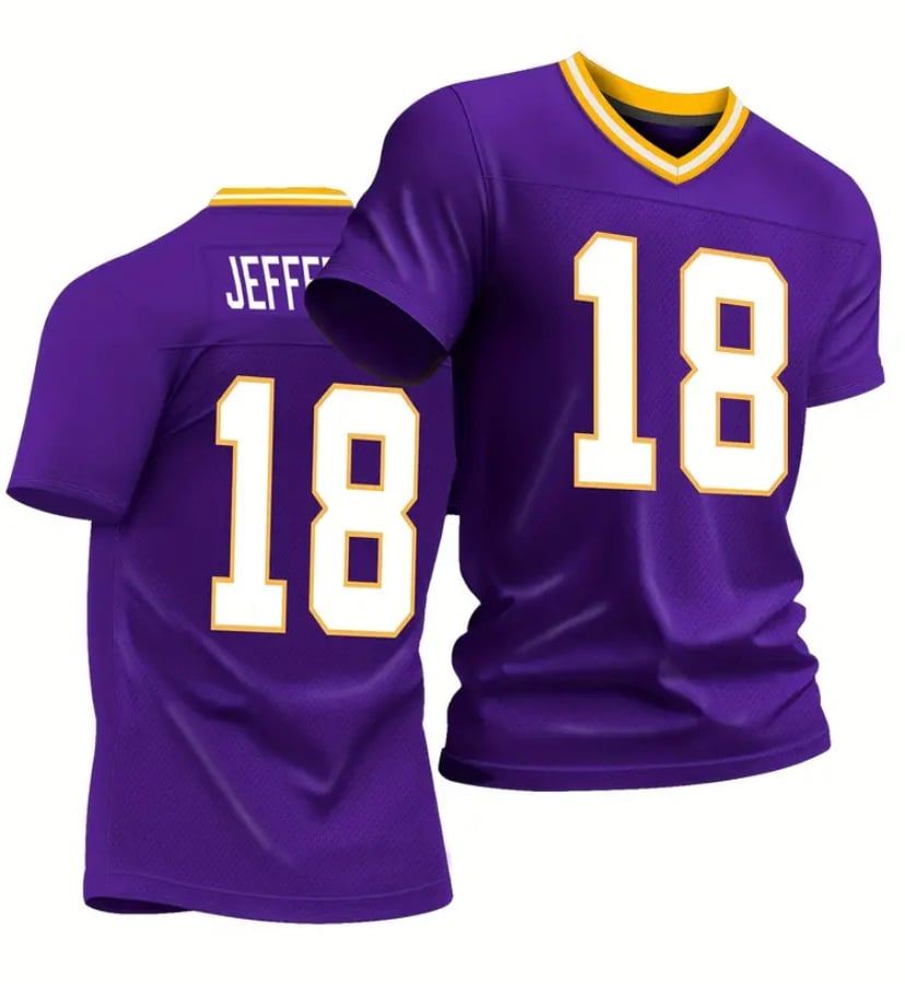 American football embroidered T-shirt