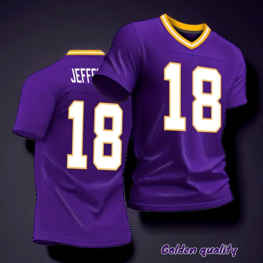 American football embroidered T-shirt