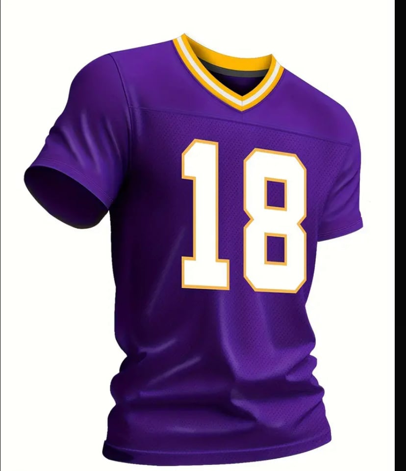 American football embroidered T-shirt