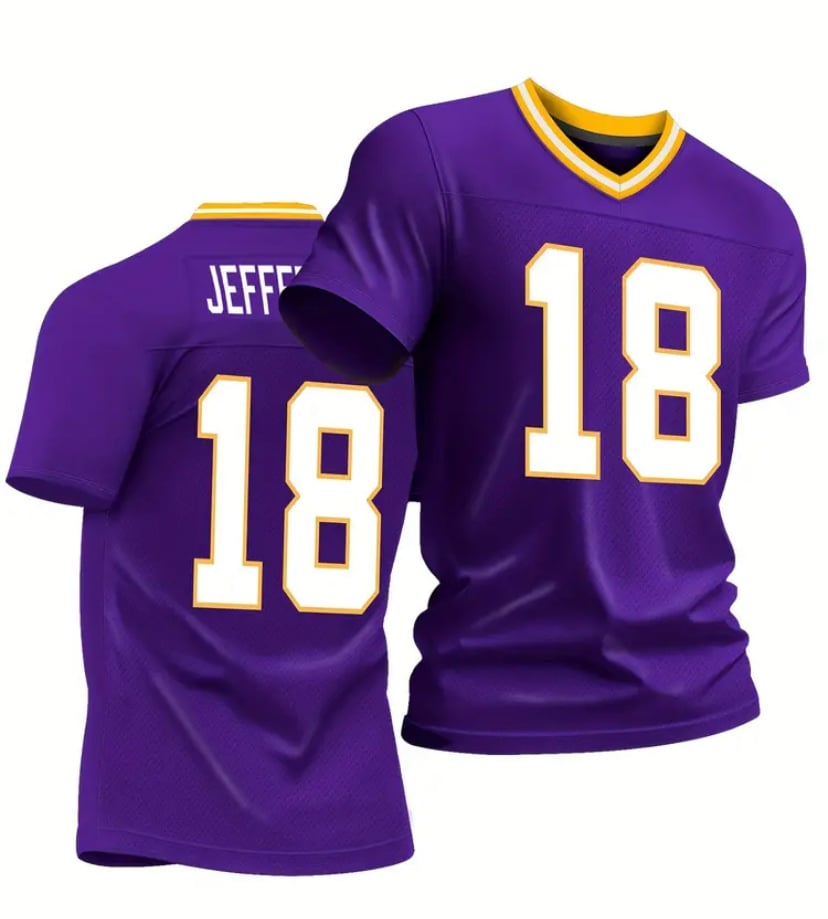 American football embroidered T-shirt