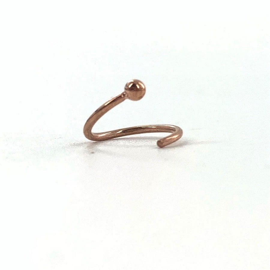 20g Rose Gold Fixed Ball Hoop