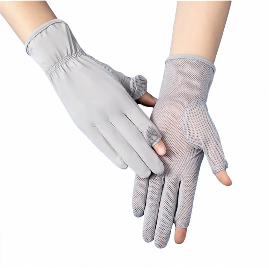 ice silk driving gloves- gray