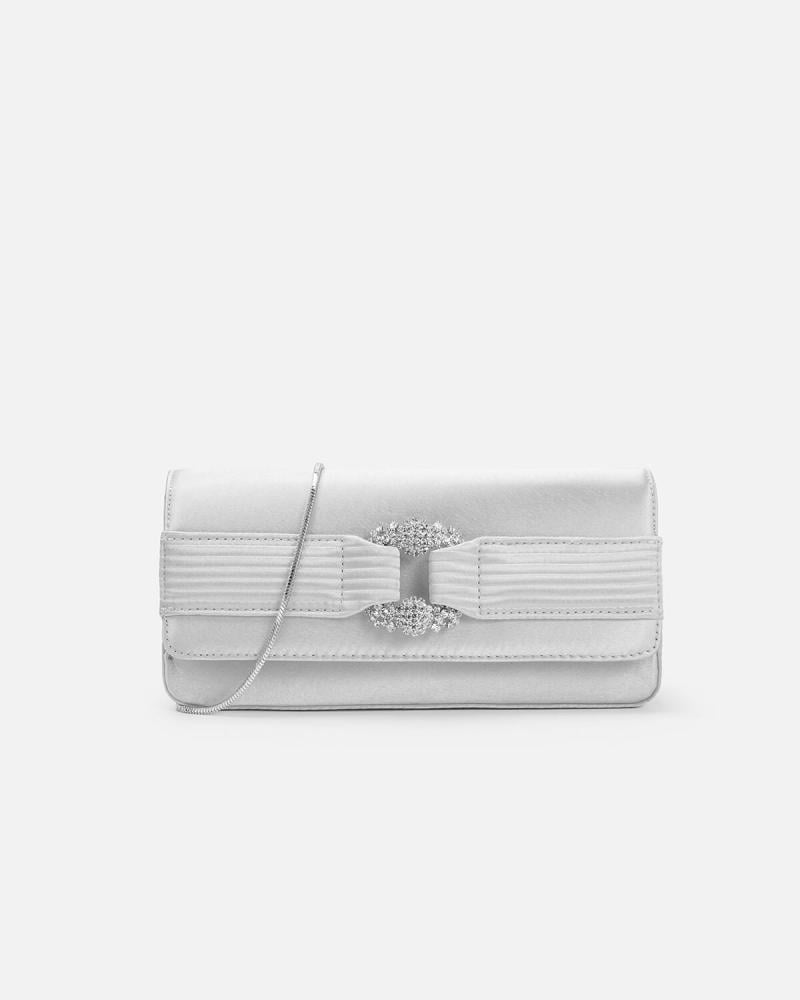 Women's medium-sized bag for special occasions in silver