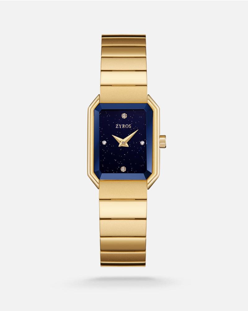 A luxurious women's gift: a gold-tone watch and a fine oud chip.