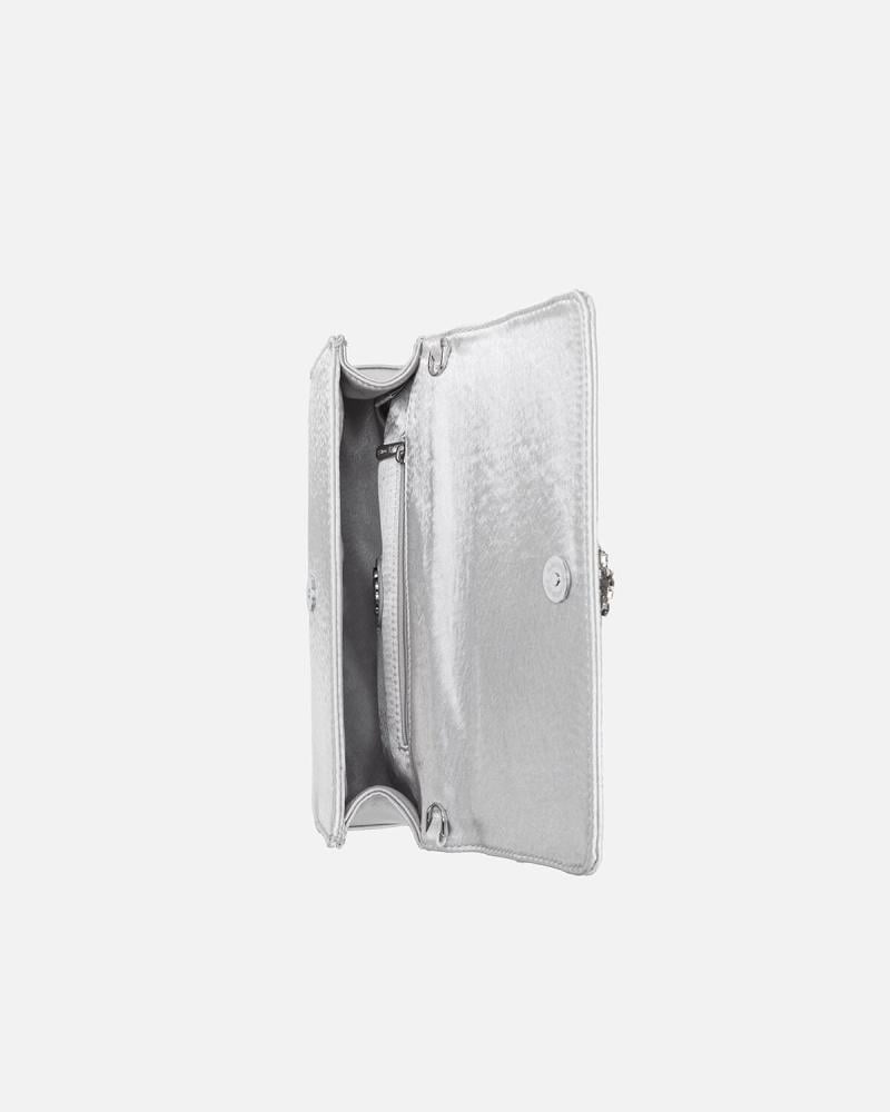 Women's medium-sized bag for special occasions in silver