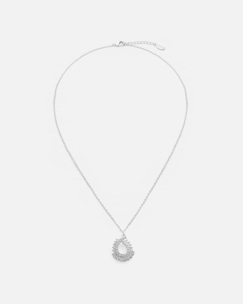 Women's necklace with an eye-catching design in silver