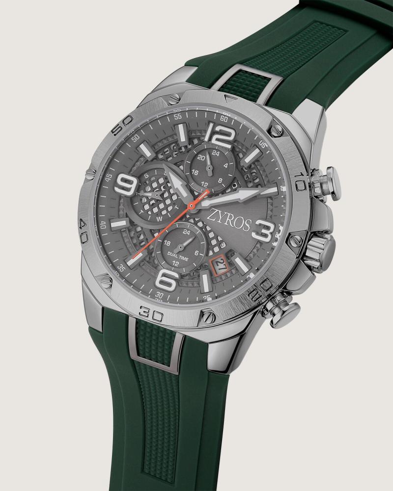 Men's watch with green strap