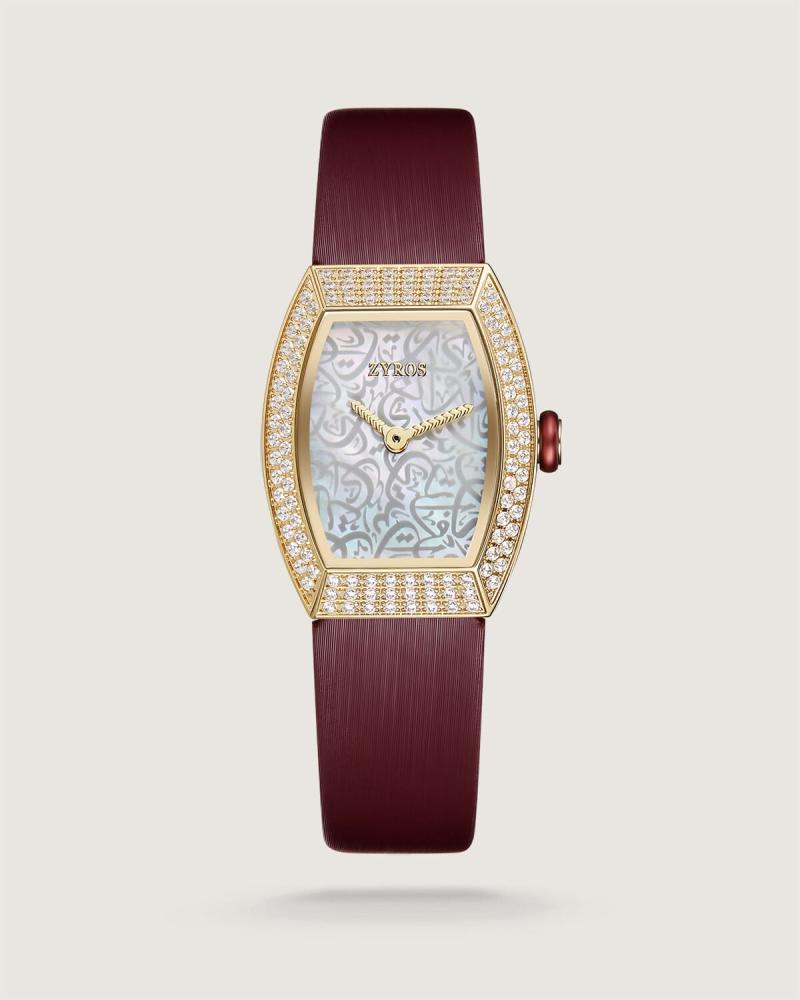 Adeem women's watch, burgundy leather