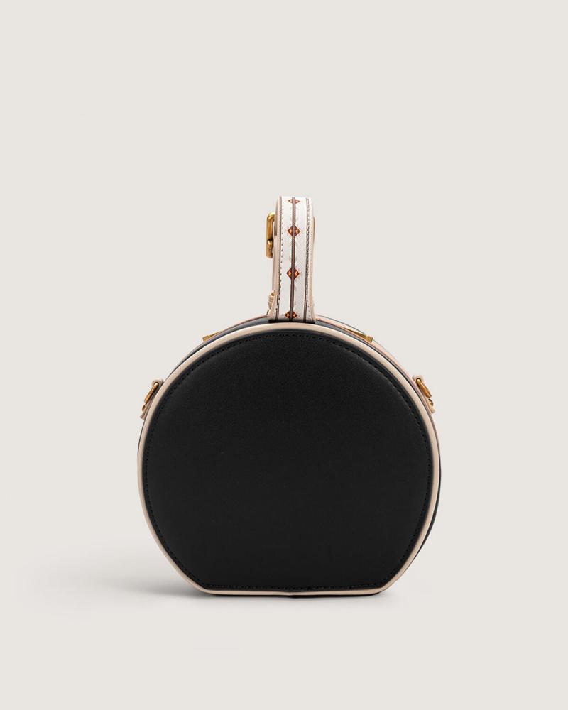 Women's mini round bag in black