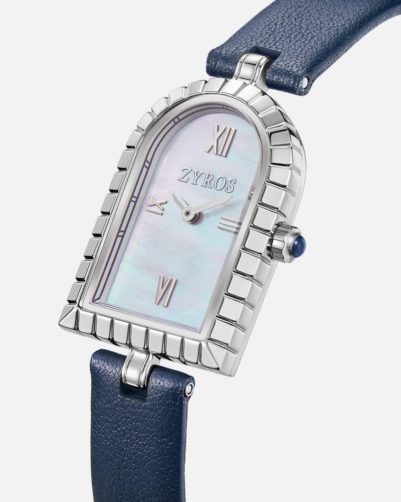 Women's blue leather watch