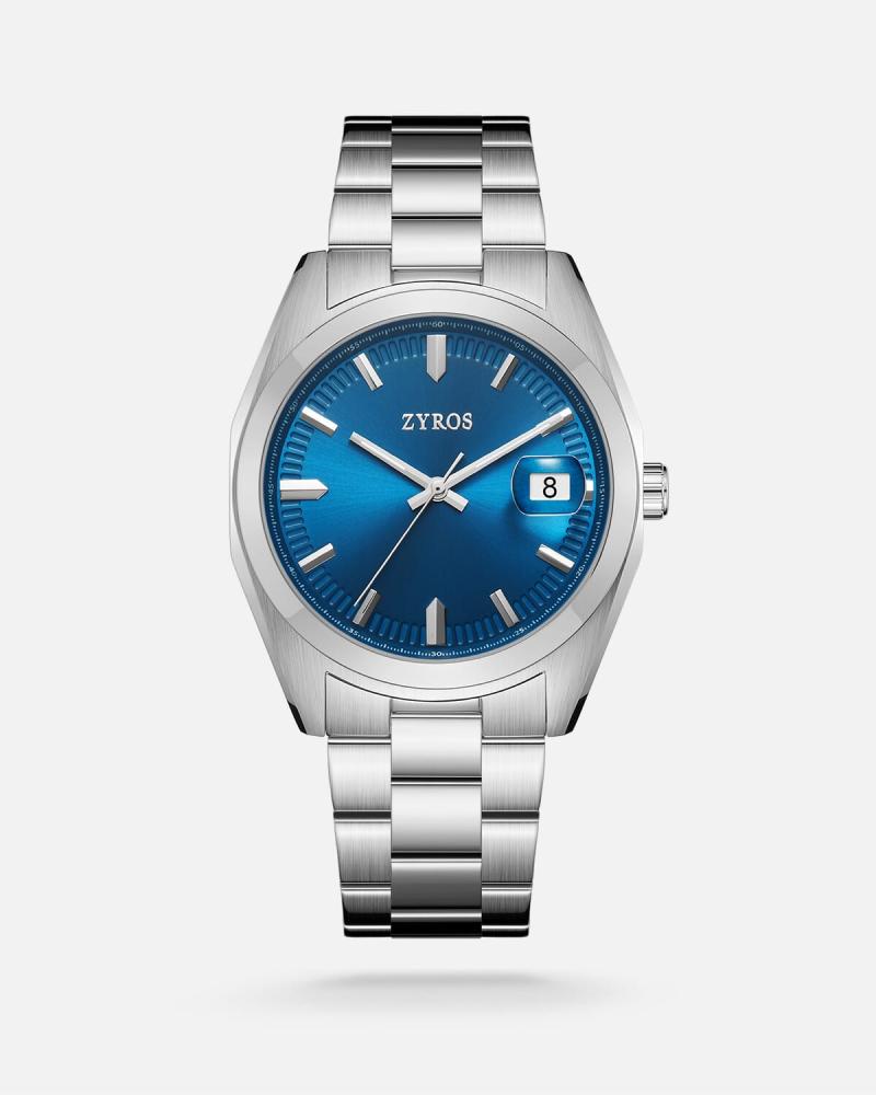 Men's watch with a silver steel strap