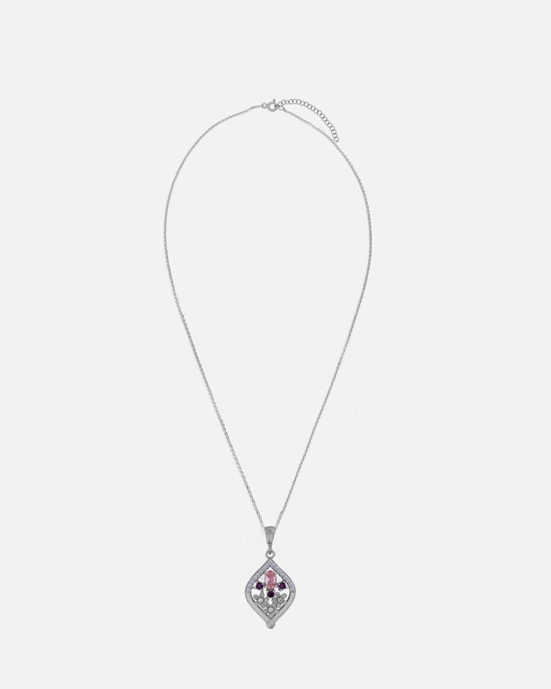 Elegant silver women's necklace