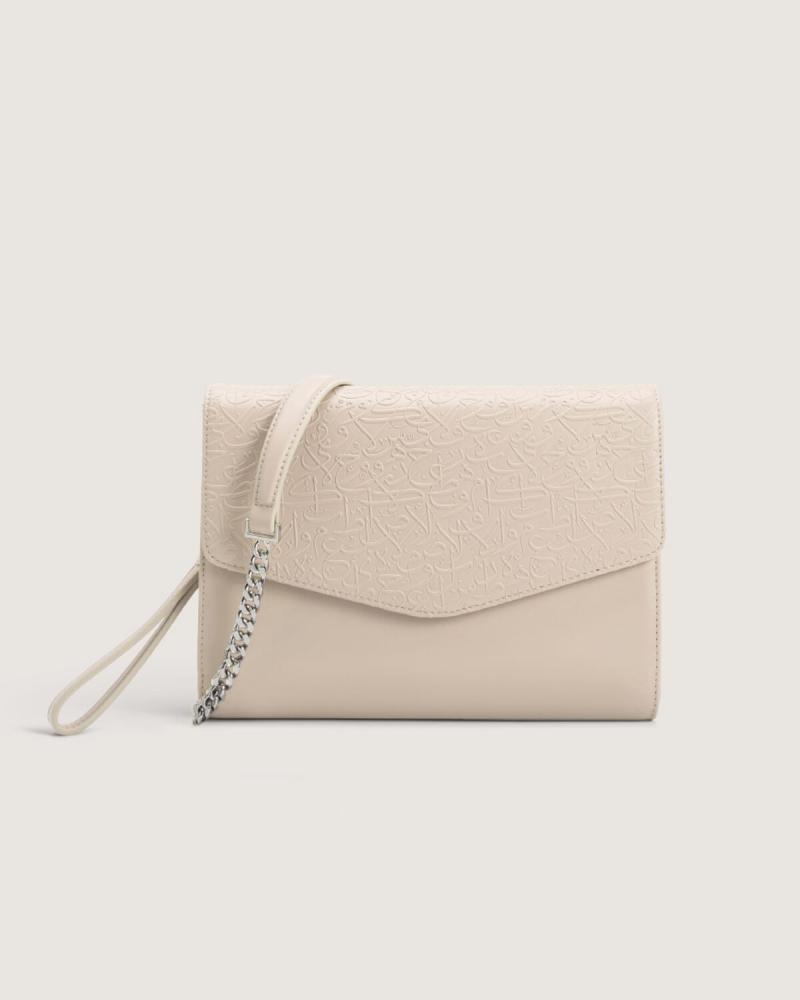 Women's leather handbag in beige