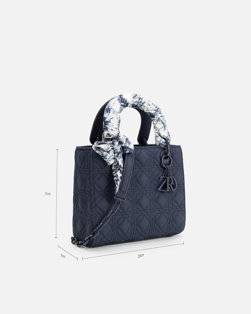 Women's small geometric design bag in blue