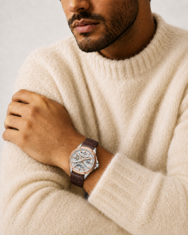 Hayat men's automatic watch in brown