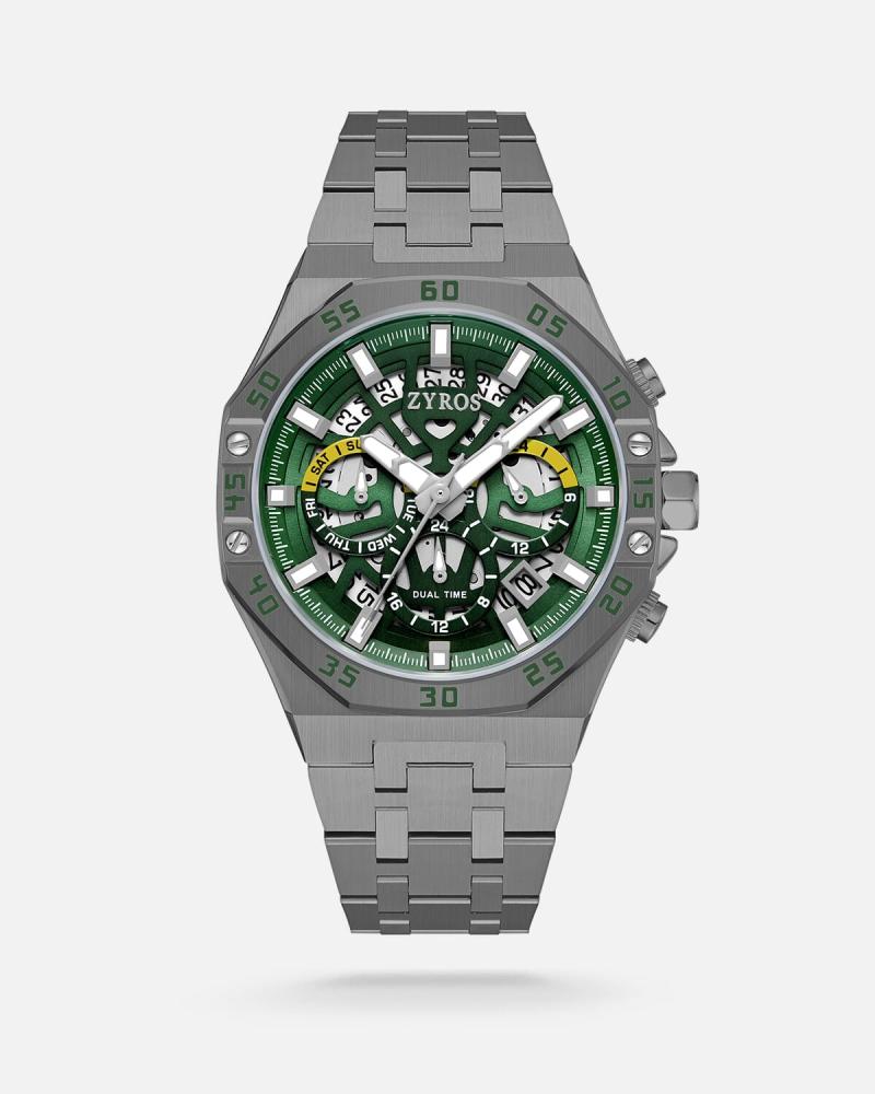 Elegant men's watch with a gray strap