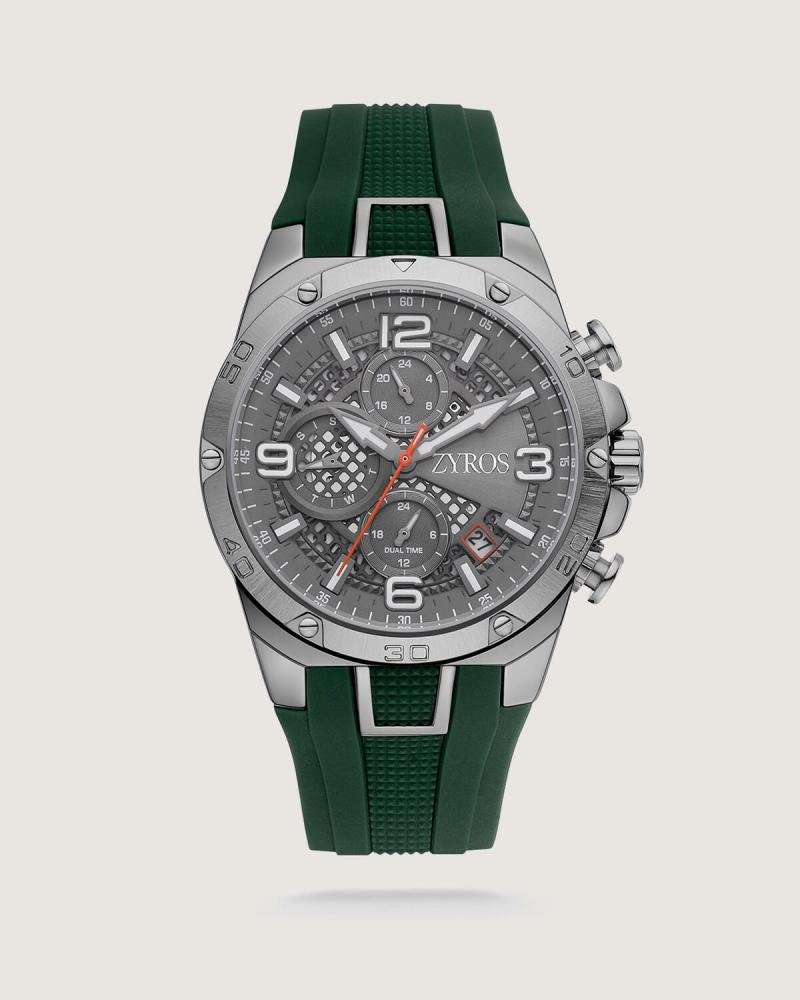 Men's watch with green strap