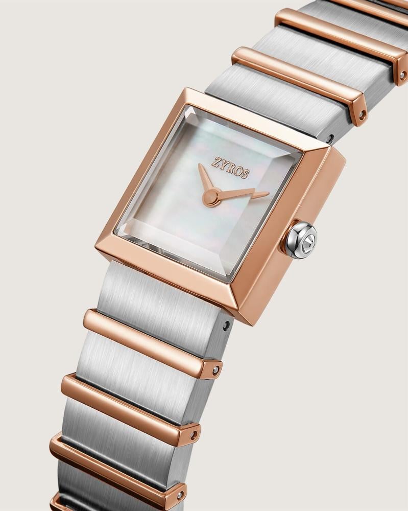 Safoura women’s watch, stainless steel, rose gold and silver color