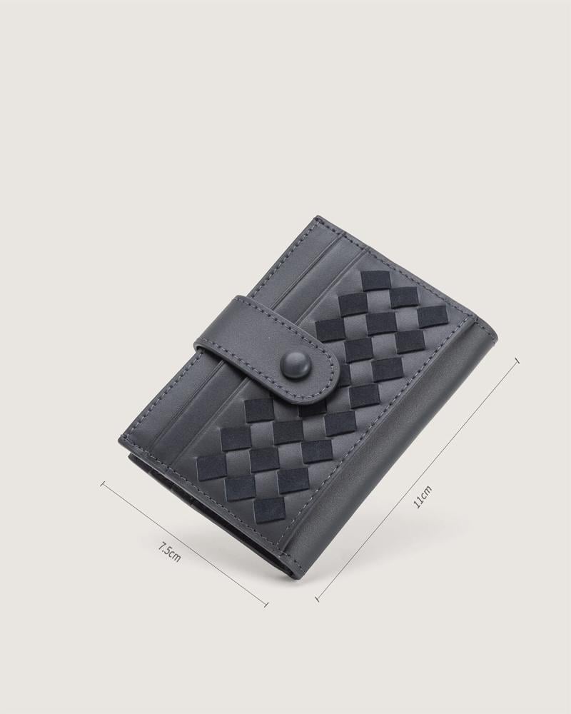 Interwoven leather wallet in blue