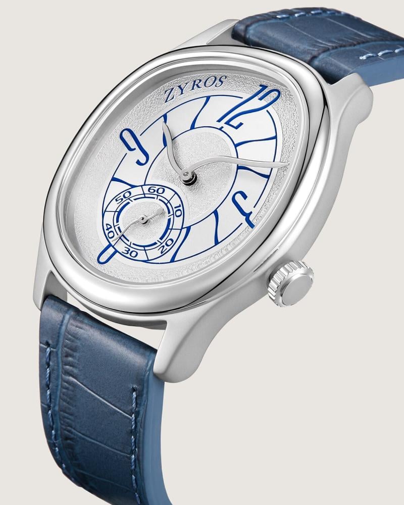 Hazza men’s watch, leather strap, blue color