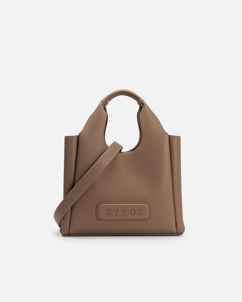 Stylish brown leather bag