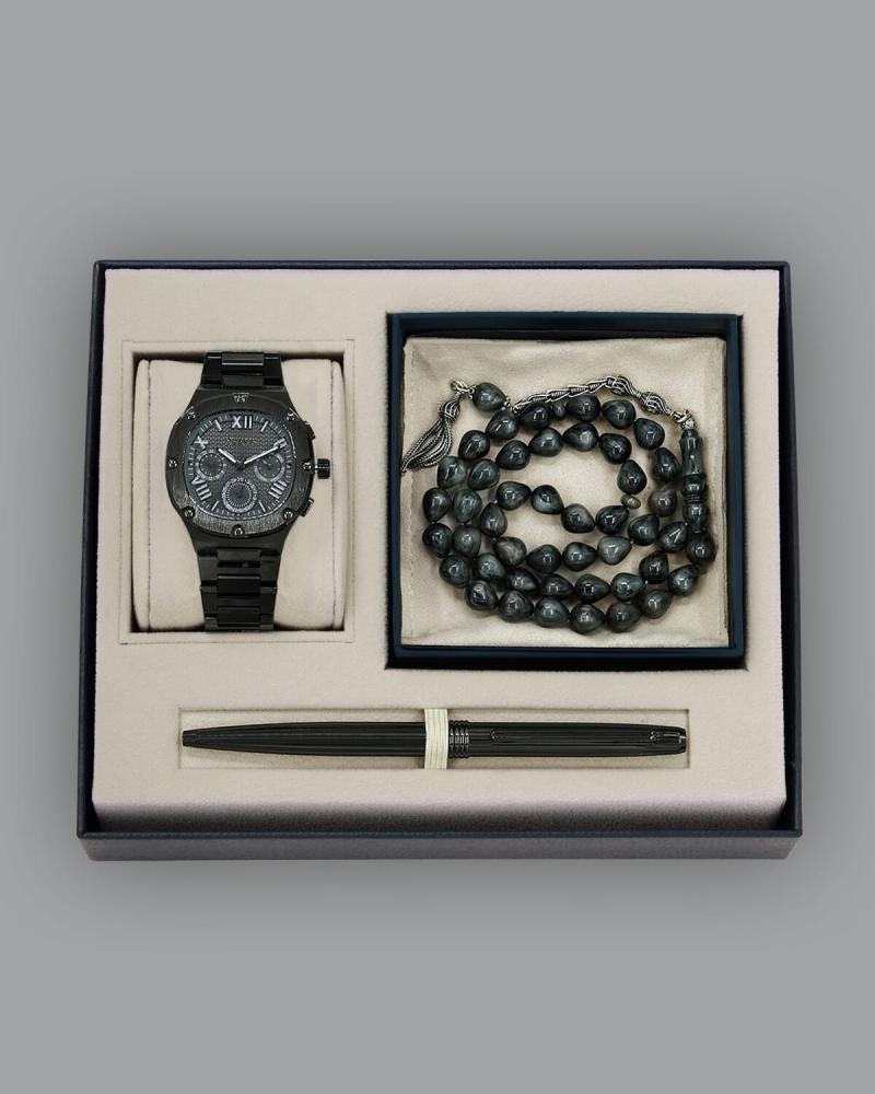 A perfect men's gift set: watch, prayer beads, and pen