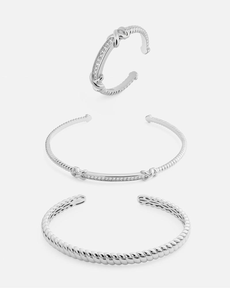 Women’s Gift with Silver-Tone Watch, Bracelet, and Ring