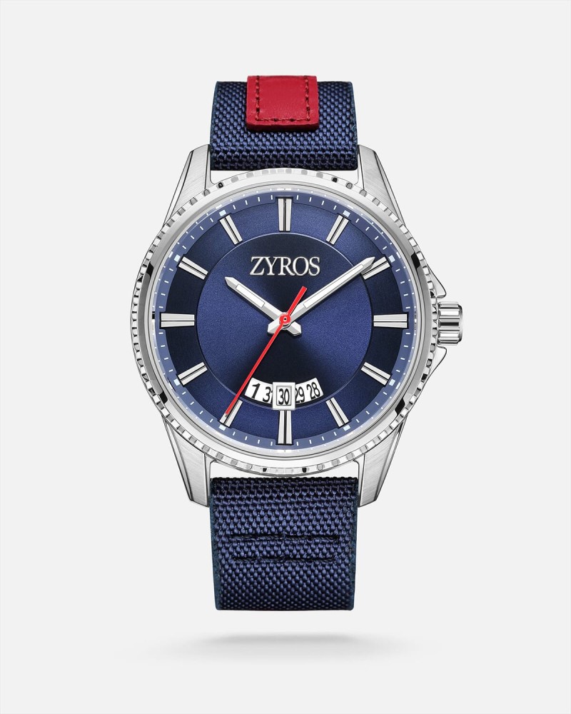 Men's watch with a stylish design in blue