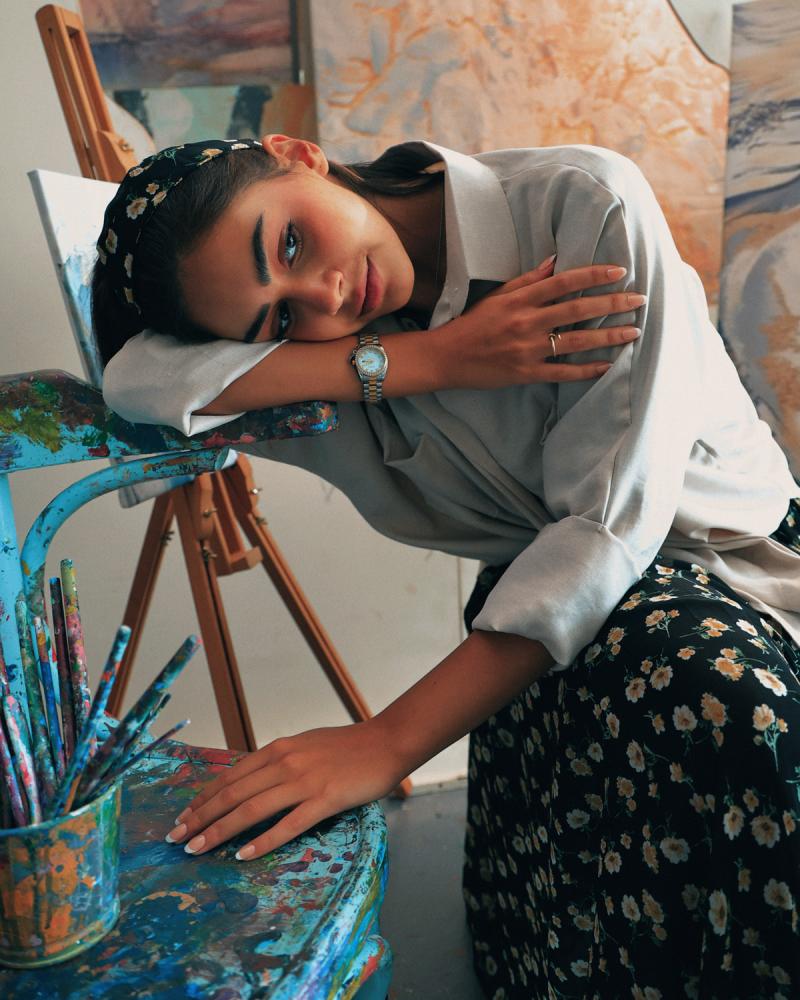 ساعة نسائية ستيل بلون ذهبي وفضي