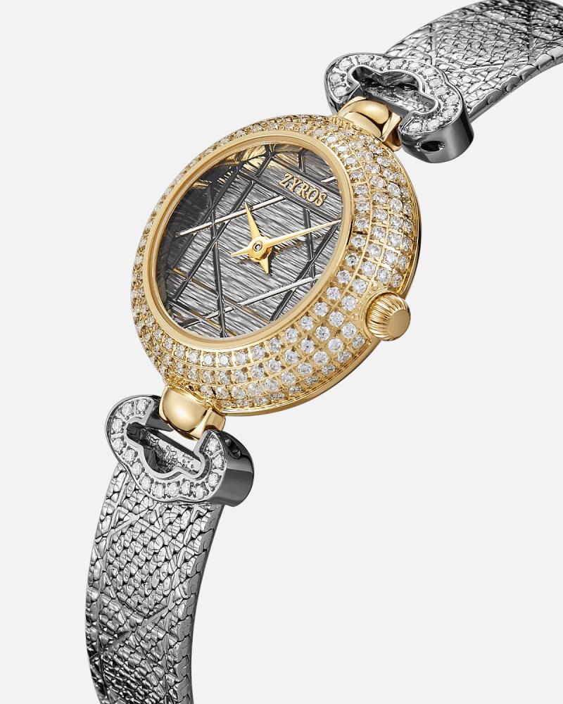 A women's watch with a charming design in gray