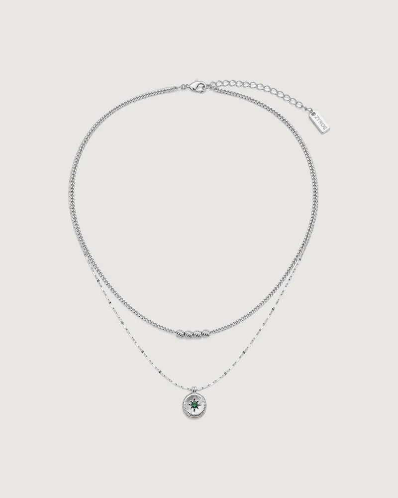 Modern Women's Necklace in Silver