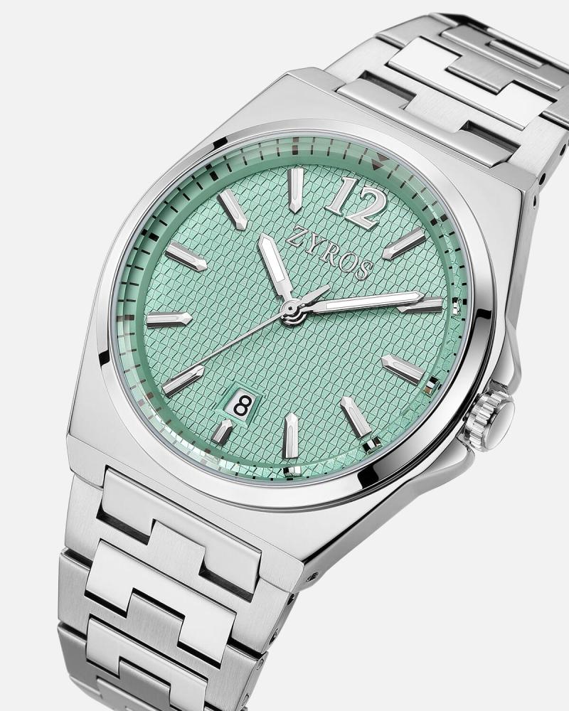 Men's watch with a silver steel strap