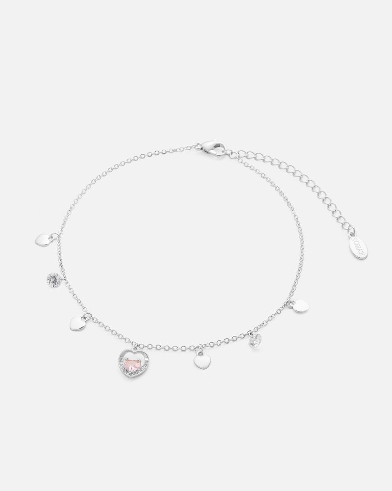 Women's anklet with elegant silver design