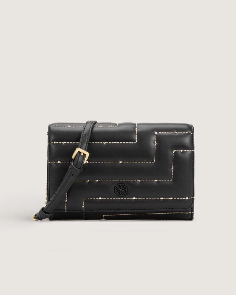 Women's silver handbag, small size, black color