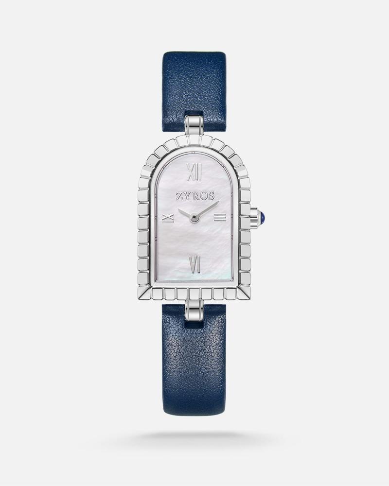 Women's blue leather watch