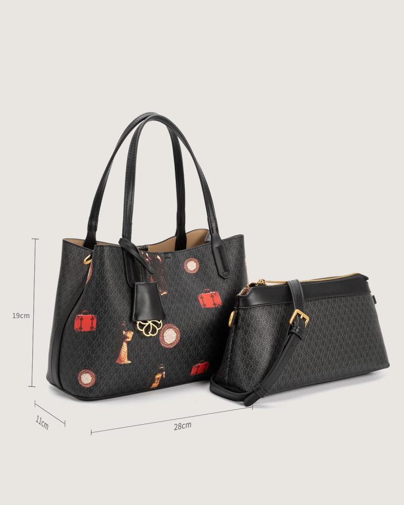 Women's bag with a classic design, black