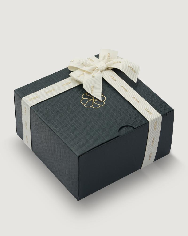 A delicate women's accessory set in silver and blue