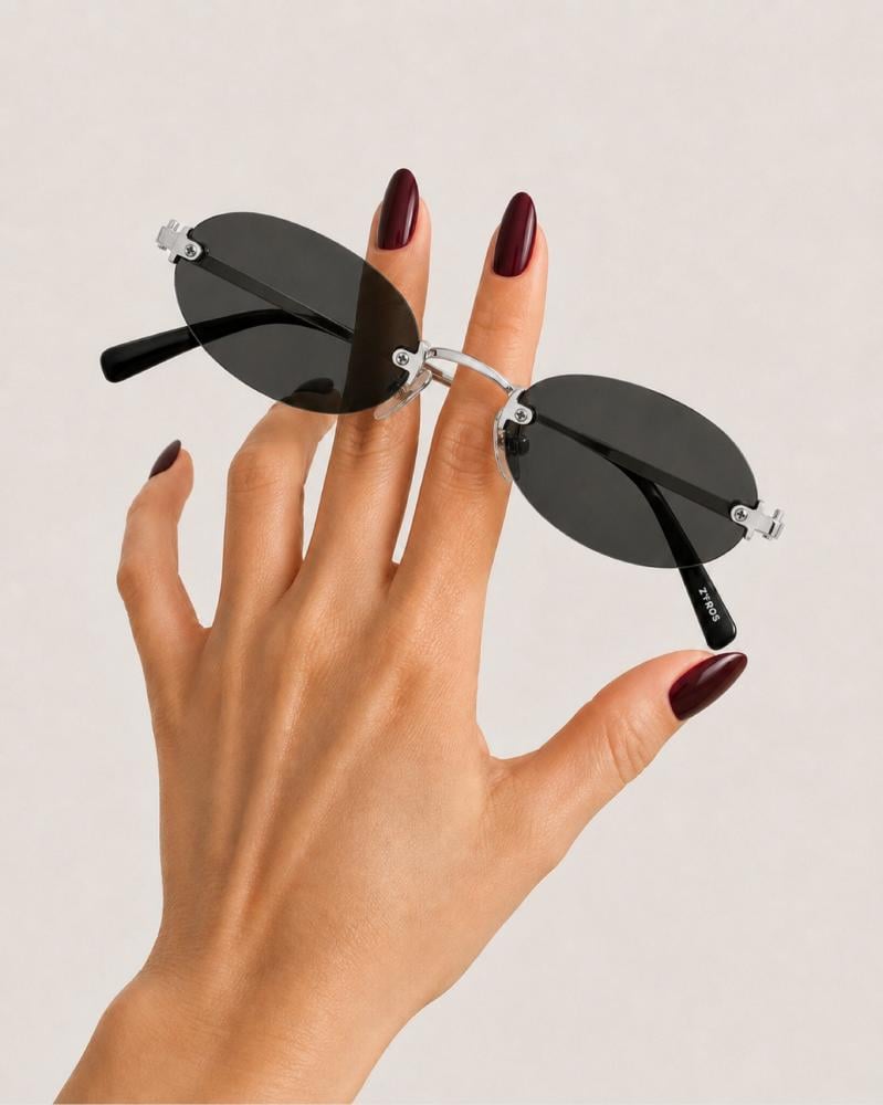 Women's Rimless Sunglasses Silver