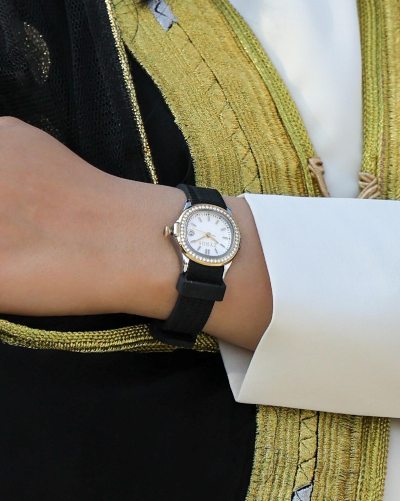 Women's watch with a black strap